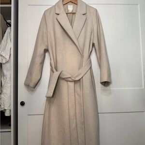 Elegant Cream Belted Coat